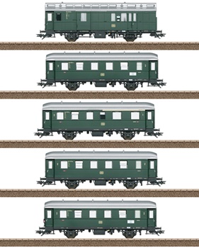 Set de cinco vagones de pasajeros de los Ferrocarriles Federales Alema