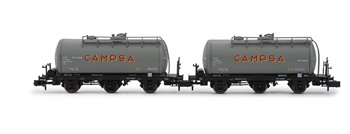 Set de dos vagones cisterna PR RENFE CAMPSA, época III.
