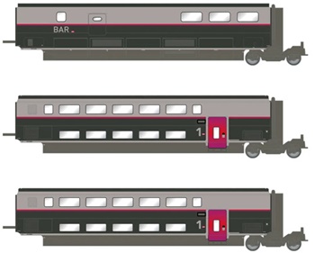 Set de 3 unidades del TGV Duplex Carmillon.