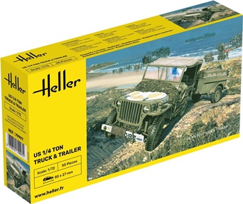 US 1/4 TON truck and trailer, escala 1/72.