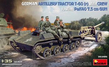 German artillery tractor T-60 con cañon PaK40 7.5cm