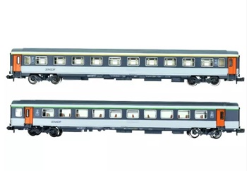 Set de dos coches pasajeros Corail A10u+B11tu SNCF, época VI.