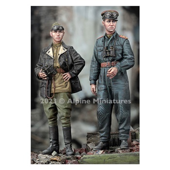 WW2 Soviet tank officer se, 2 figuras y 4 caras.