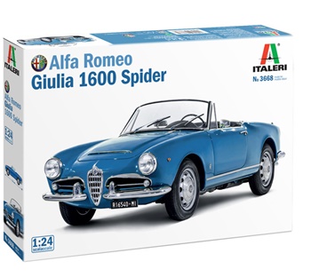 Alfa Romeo Giulia 1600 Spider, kit plástico escala 1/24.