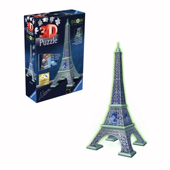 Puzzle 3D torre Eiffel brillante.