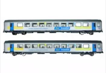 Set de 2 coches pasajeros  Corail B11tu 2º clase Fluo Grand-Est SNCF é