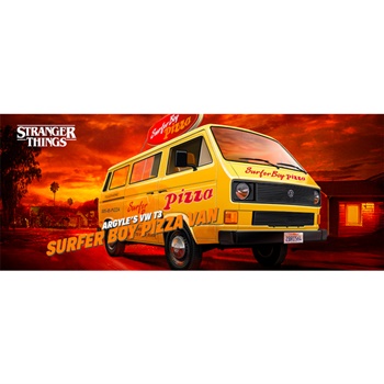 STRANGER THINGS Argyle s VW T3 Surfer boy pizza van.