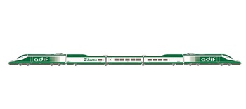 Tren de auscultación A330 ADIF Séneca, decoración blanco-verde.