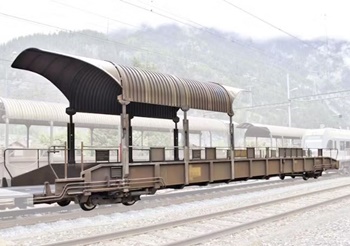 Vagón transporte de coches BLS Sdt, época VI.