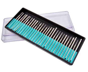 Juego de fresas diamantadas, 30 unidades.