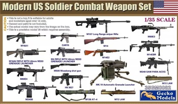 Modern US Soldier combat weapon set.