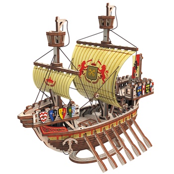 Lion ship Flying on the Waves.