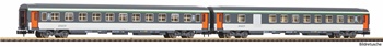 Set de dos coches pasajeros Corail B11u+B6Du SNCF.