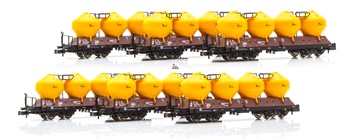 Set de 6 vagones silo tipo Uacs de cuatro ejes de la compañía ferrovia