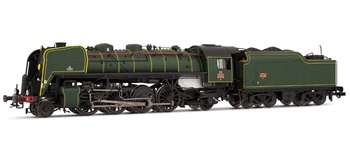 Locomotora de vapor SNCF 141R 460, época III.