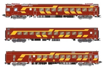 Automotor eléctrico SERIE 444-004 RENFE, decoración rojo/amarillo. Dig