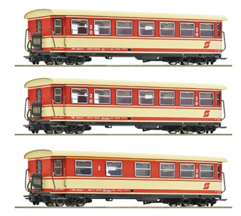 Set de tres coches pasajeros de la OBB.