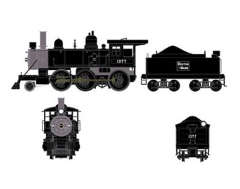 Locomotora de vapor Boston & Maine 2-6-0 #1377.