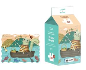 Libro y puzle El gato al agua.