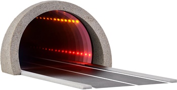 Túnel moderno con luz LED.