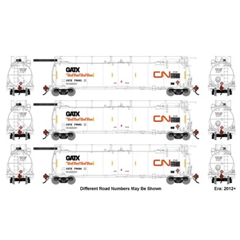 Set de tres cisternas GATX tank Train Canadian National.