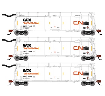 Set de tres cisterna GATC 23K Tank Train Intermediate cars GATX
