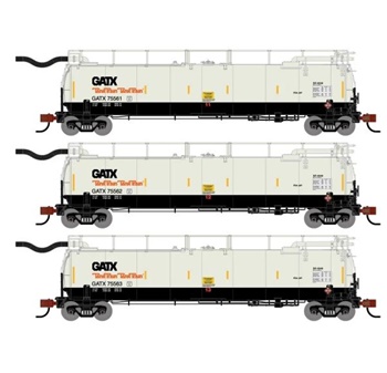 Set de tres cisternas GATC 23K tank train Intermediate cars GATX.