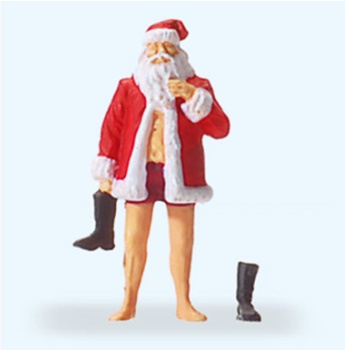 Papa Noel en calzoncillos.