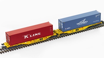 Set de dos vagones plataforma K LINE MG LOGISTICS.