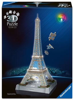 Torre Eiffel. Puzzle 3D con luz LED.