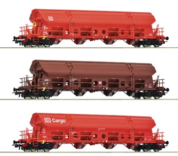 Set de tres vagones tolva silo de 4 ejes, género Tadgs 959, Deutsche B