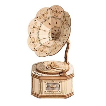 Gramófono, puzzle 3D de madera.