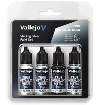 TRUE METALLIC METAL Set de pinturas Plata de ley.