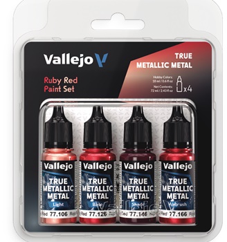 TRUE METALLIC METAL Set de pinturas Rojo Rubí.