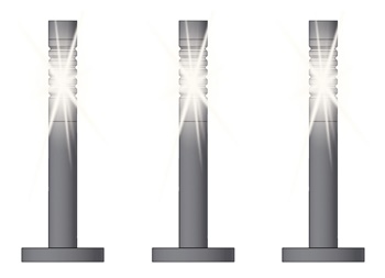 Bolardos luminosos modernos, LED blanco, 3 unidades.