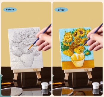 Set de pinturas 3D Los Girasoles.