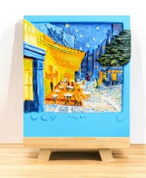 Set de pinturas 3D Magnetic Café en la noche.