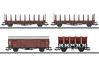 Set de cuatro vagones de carga de diseño alemán (DB)