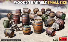 Barriles de madera, escala 1/35.