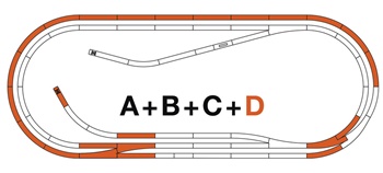 Set de pistas ROCO LINE D con balastro.