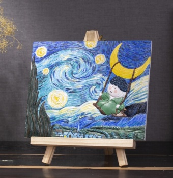 Set de pinturas 3D: Noche estrellada.