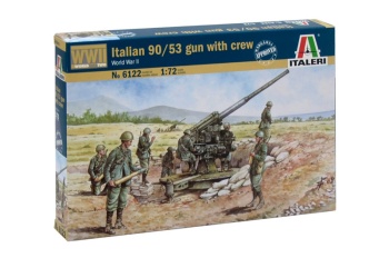 Italian 90/53 gun with crew. Escala 1/72.