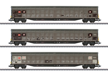 Set de tres vagones de paredes deslizantes de cuatro ejes DB Cargo tip