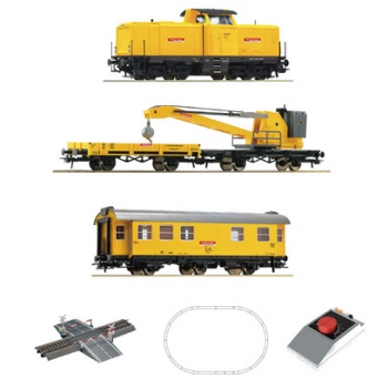 Set Iniciación: locomotora diesel, vagones y circuito de vías.
