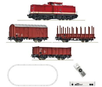 Set Digital z21 start: Locomotora BR110, vagones mercancias, vias,...