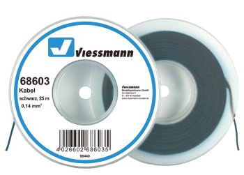 Rollo de cable 0.14mm color negro, 25m.