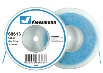 Rollo de cable 0.14mm color azul, 25m.