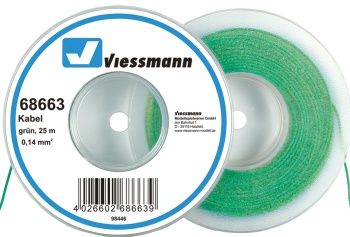 Rollo de cable 0.14mm color verde, 25m.