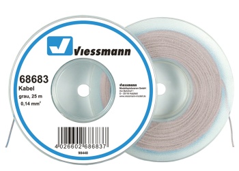 Rollo de cable color gris 0.14mm, 25m.