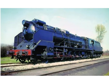 Locomotora de vapor 151F-3106 Santa Fe RENFE, con lámparas modernas y